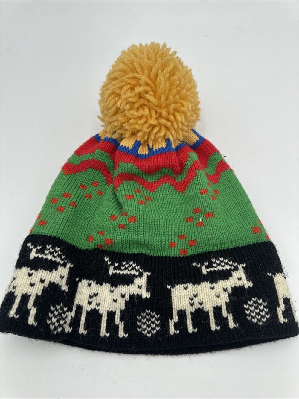 Vintage Obermeyer Beanie Hat Cap Skiwear Ski Nordic Knit Wool Adult Colorful